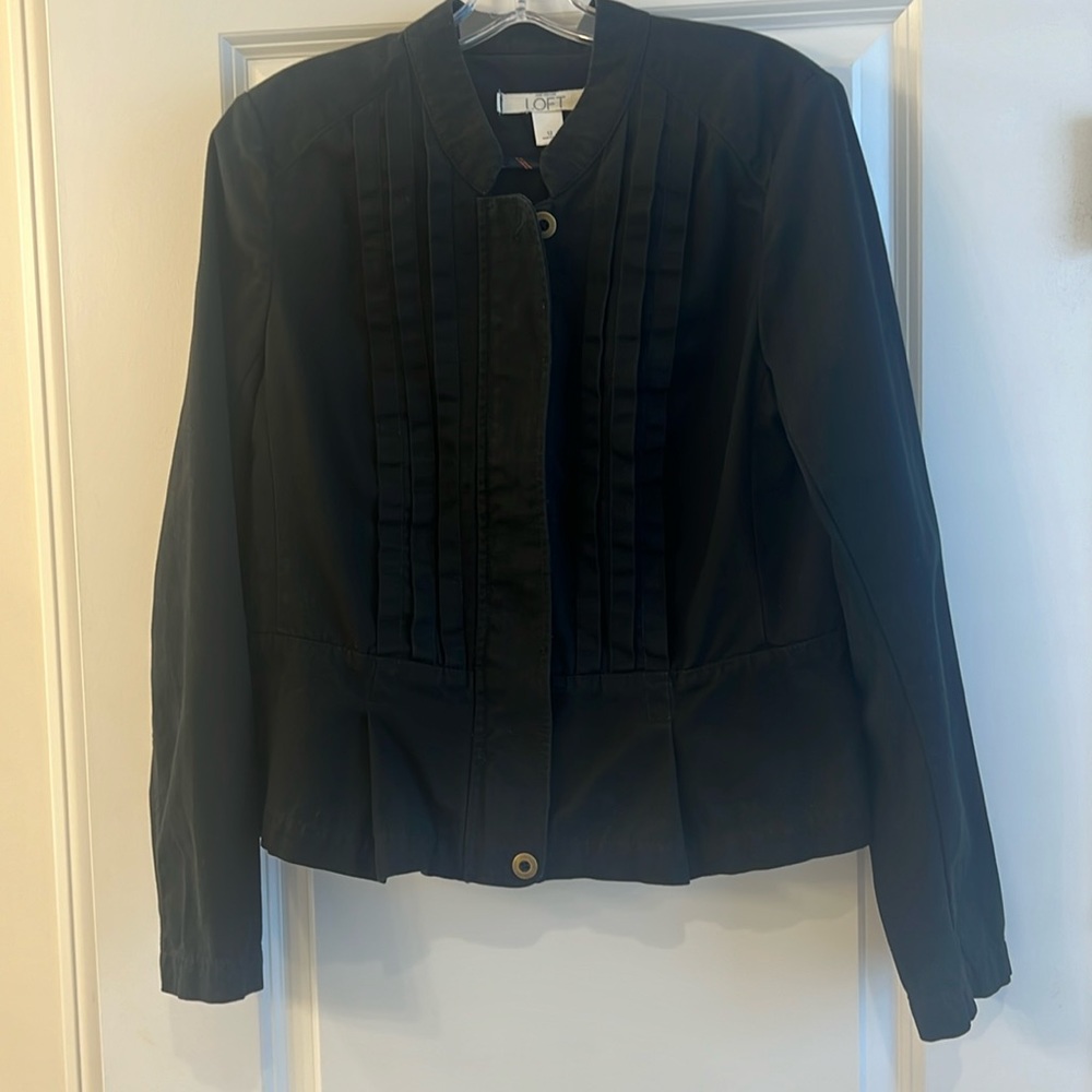 LOFT Black Women's Pleated Front Jacket
